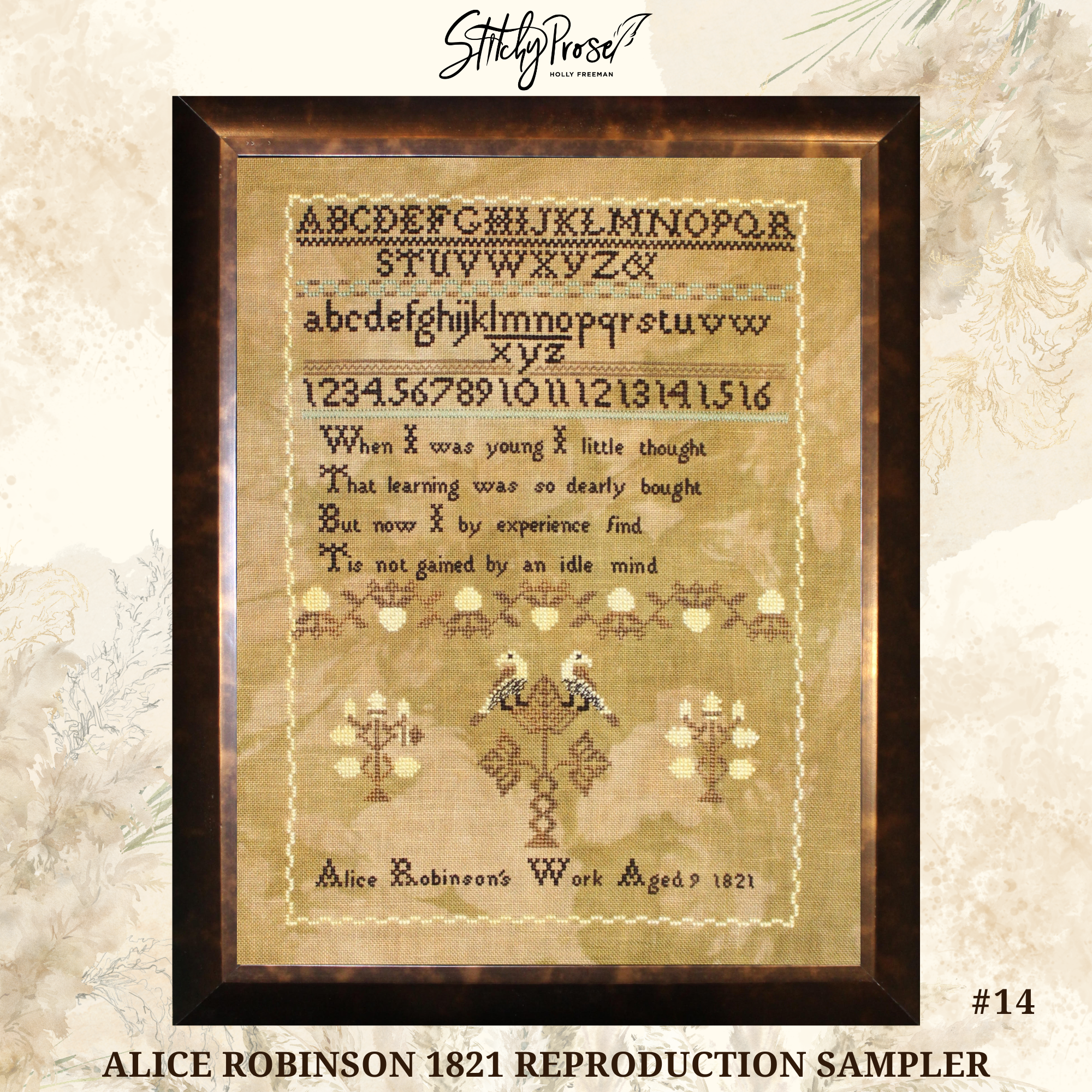 Alice Robinson 1821 Reproduction Sampler (#14)