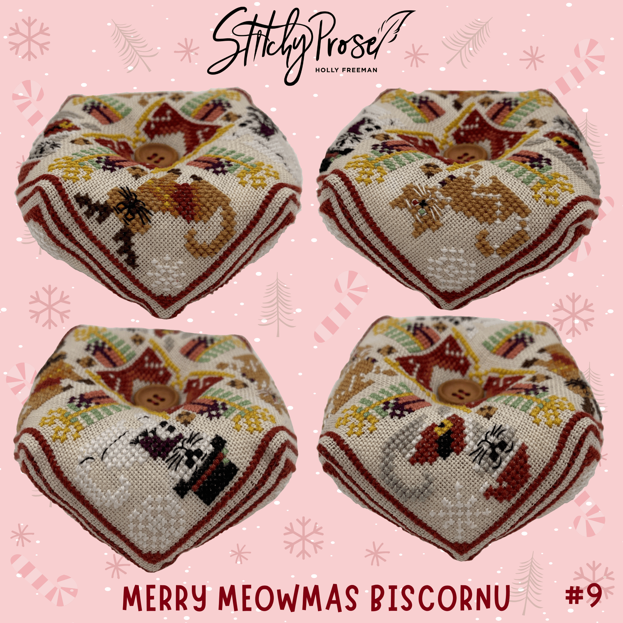 Merry Meowmas Biscornu (#9)